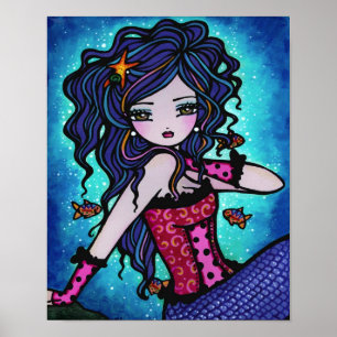 Adriana Mermaid Tropical Fantasy Art Poster