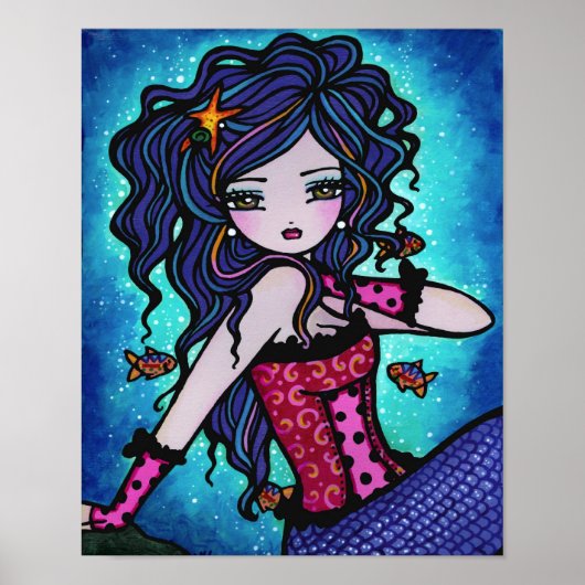 Adriana Mermaid Tropical Fantasy Art Poster (Voorkant)