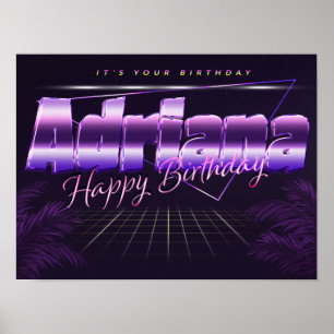 Adriana Name Vorname retro Poster Geburtstag