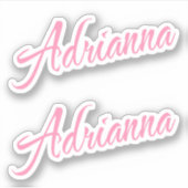 Adrianna Decoratieve naam in roze x2 Sticker (Voorkant)