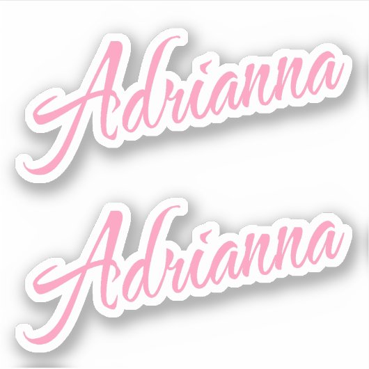 Adrianna Decoratieve naam in roze x2 Sticker (Voorkant)