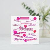Adrianna Floral Pop Art Kaart (Staand voorkant)