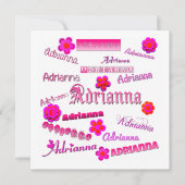 Adrianna Floral Pop Art Kaart (Voorkant)
