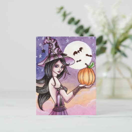 Adrianna - Halloween Witch Briefkaart (Staand voorkant)