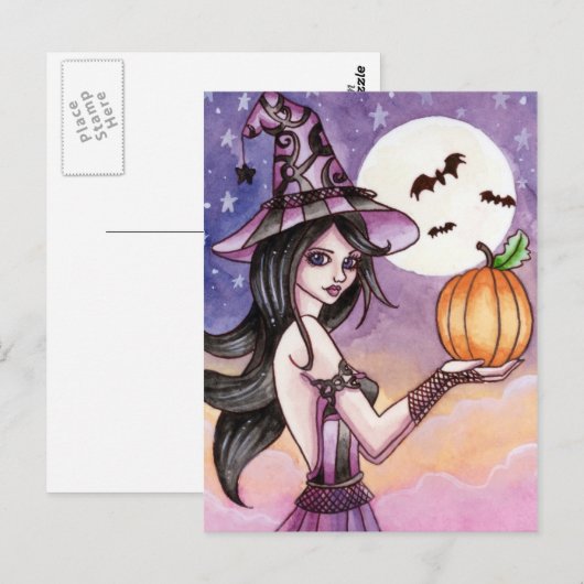 Adrianna - Halloween Witch Briefkaart (Voorkant / Achterkant)