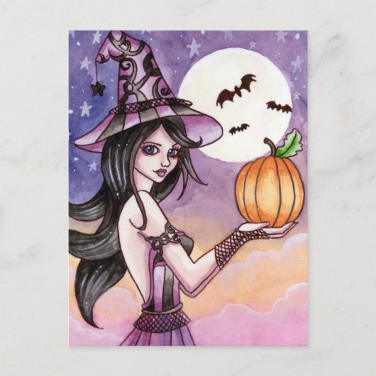Adrianna - Halloween Witch Briefkaart (Voorkant)