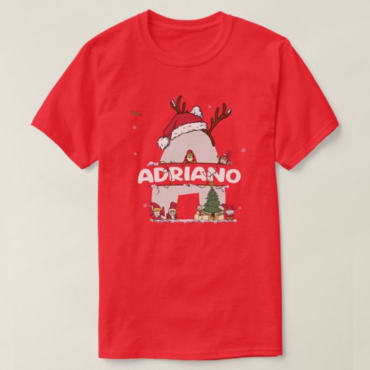 Adriano Christmasw Adriano Name voor grappige fees T-shirt (Design voorkant)