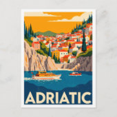 Adriatic Croatia Art vintage Travel Briefkaart (Voorkant)