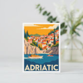 Adriatic Croatia Art vintage Travel Briefkaart (Staand voorkant)