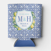 Adriatic Lemons Blue Tegels Turquoise Vrijgezellen Blikjeskoeler (Voorkant)