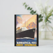 Adriatica Lines - Vintage Travel Poster Briefkaart (Staand voorkant)