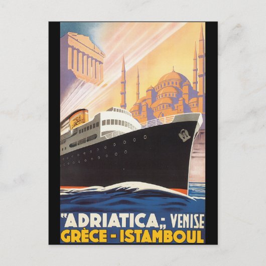 Adriatica Lines - Vintage Travel Poster Briefkaart (Voorkant)