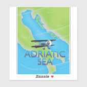 Adriatische Zee Flight-kaart Sticker (Vel)