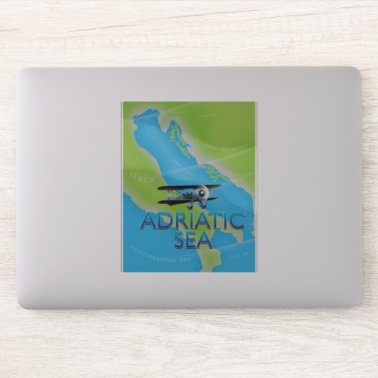 Adriatische Zee Flight-kaart Sticker (Computer)