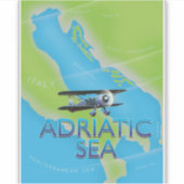 Adriatische Zee Flight-kaart Sticker (Voorkant)