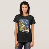 Adriatische Zee Kust Haven Retro Reizen T-shirt (Voorkant volledig)