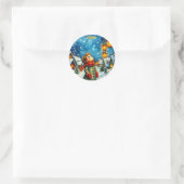 ADRIEN ~ 3D! Goud, rood en groen Ronde Sticker (Tas)