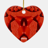 ADRIEN ~ VALENTIJN HEART ~ Red Fractal ~ Keramisch Ornament (Achterkant)