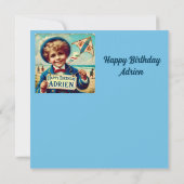 ADRIEN ~ Verjaardag Kaart ~ Vliegende vlieger ~ Pl (Achterkant)
