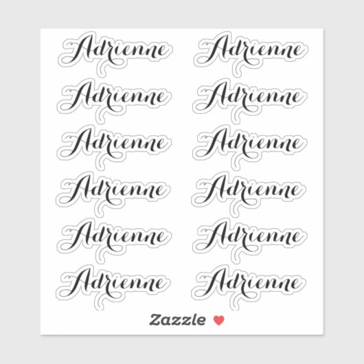 Adrienne — Cursive Schriftnaamlabelstickers Sticker (Vel)
