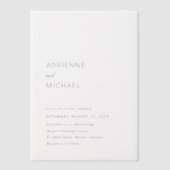 Adrienne eenvoudige moderne bruiloft vellum uitnodigingen (Voorkant)