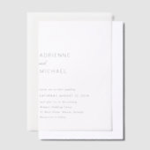 Adrienne eenvoudige moderne bruiloft vellum uitnodigingen (Offset)