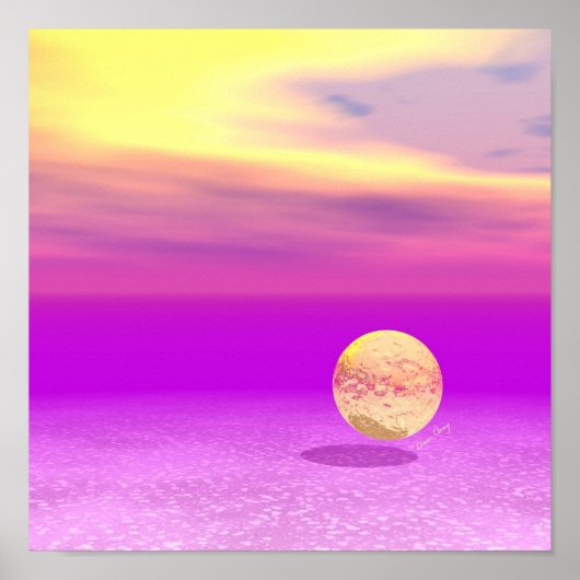 Adrift, Abstracte goudhedoceaan Poster (Voorkant)