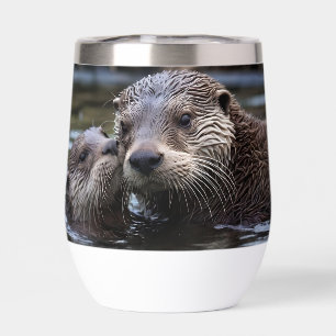 **"Adrift in Love: Mummy en Baby Otter"**