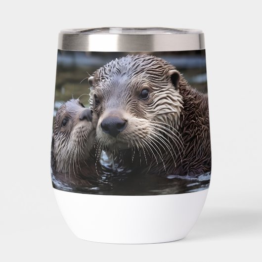 **"Adrift in Love: Mummy en Baby Otter"** (Achterkant)