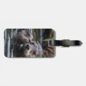 **"Adrift in Love: Mummy en Baby Otter"** Bagagelabel (Achterkant horizontaal)