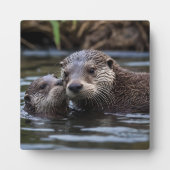 **"Adrift in Love: Mummy en Baby Otter"** Fotoplaat (Voorkant)