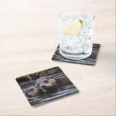 **"Adrift in Love: Mummy en Baby Otter"** Kartonnen Onderzetters (Insitu)