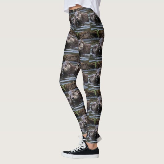 **"Adrift in Love: Mummy en Baby Otter"** Leggings (Links)