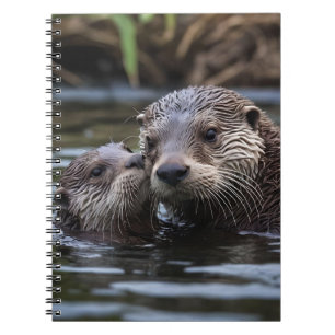 **"Adrift in Love: Mummy en Baby Otter"** Notitieboek