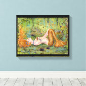 Adrift mermaid wikkelde canvasafdruk door Renee Canvas Afdruk (Insitu (Houten vloer))