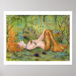 Adrift mermaid wikkelde canvasafdruk door Renee Poster