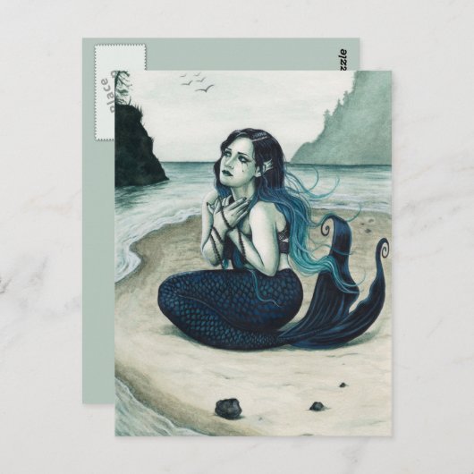 Adrift Sad Mermaid Briefkaart (Voorkant / Achterkant)