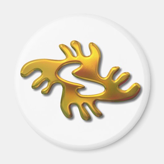 Adrinkra-peace-Gold Magneet (Voorkant)