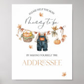 Adrressee Pumpkin Rustic Herfst Baby shower Poster (Voorkant)