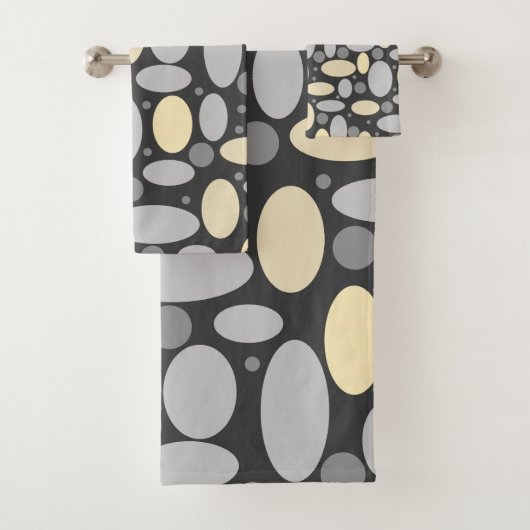 Adstract geposte stipkaaltjes retro print pat bad handdoek (Insitu)