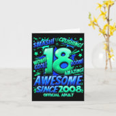 Adult 18 Year Old For Boys 18th Birthday Boy  Kaart (Gele Bloem)