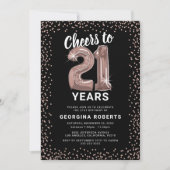 Adult 21st Birthday Roos Gold Kaart (Voorkant)