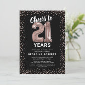 Adult 21st Birthday Roos Gold Kaart (Staand voorkant)