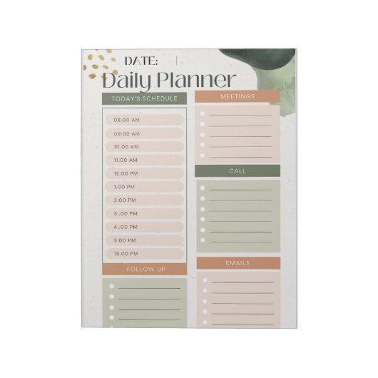 Adult ADHD Daily Planner Notitieblok (Linkerzijde)
