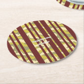 Adult Any Age Happy Birthday Camo Stripes Pattern Ronde Kartonnen Onderzetter (Gebogen)