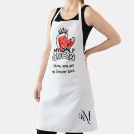 Adult Apron : My Only Queen (white) Schort