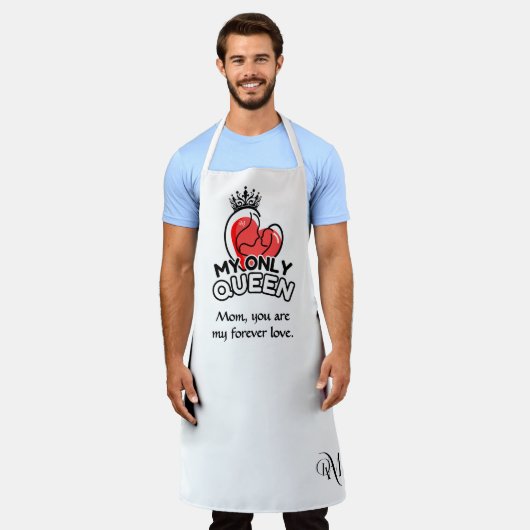 Adult Apron : My Only Queen (white) Schort (Gedragen)