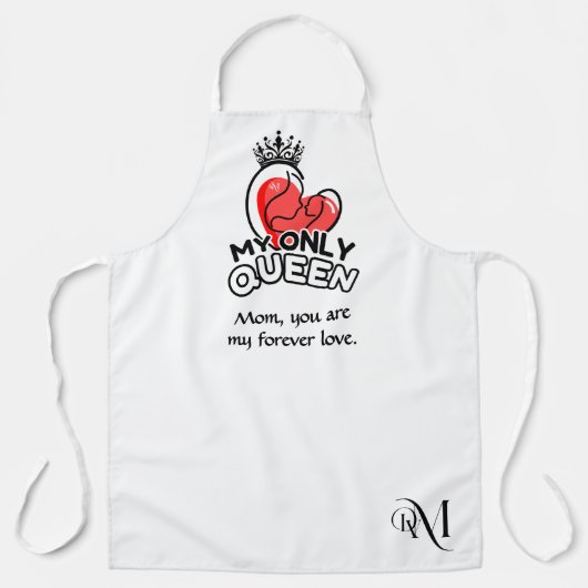 Adult Apron : My Only Queen (white) Schort (Voorkant)