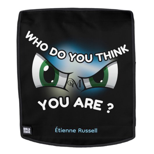 Adult Backpack : Who Do You Think (black) (Verwijderbaar gezicht)