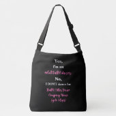 Adult Ballet Dancer Hot Pink/White Text Crossbody Tas (Voorkant)